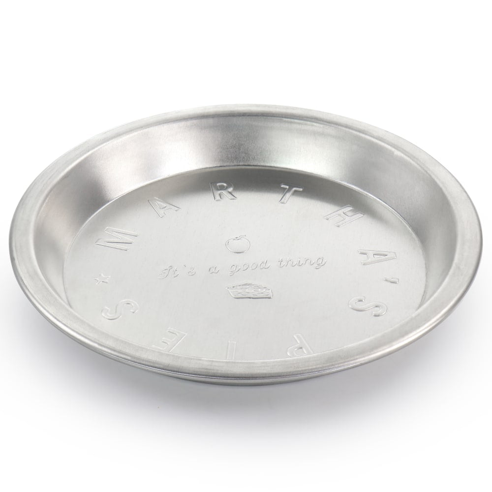 Martha Stewart Round Embossed Aluminum Pie Pan, 9in, Silver