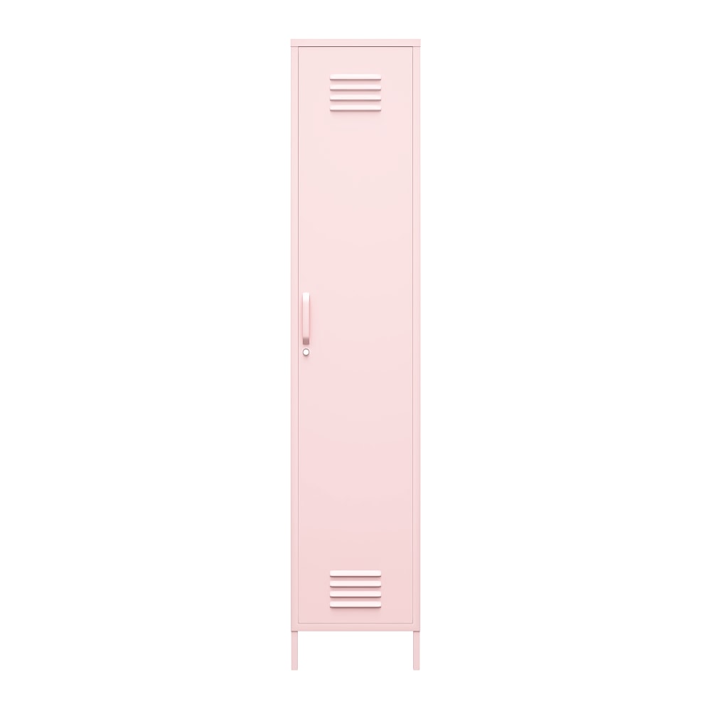 Ameriwood Home Cache Single Metal Locker Storage Cabinet, 72-7/8inH x 15inW x 15-3/4inD, Pink