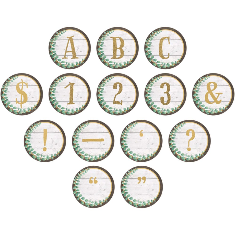 Teacher Created Resources Circle Letters, Eucalyptus, 216 Per Pack, Set Of 3 Packs