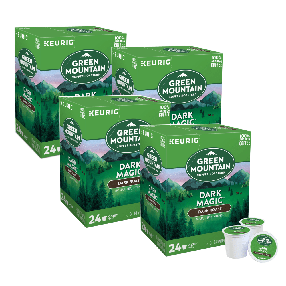 Green Mountain Coffee Single-Serve Coffee K-Cup, Dark Magic Extra-Bold, 24 Per Box, Carton Of 4 Boxes