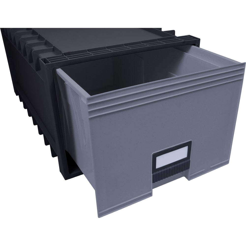 Storex Archive Files Storage Box 50% Recycled, Black/Gray