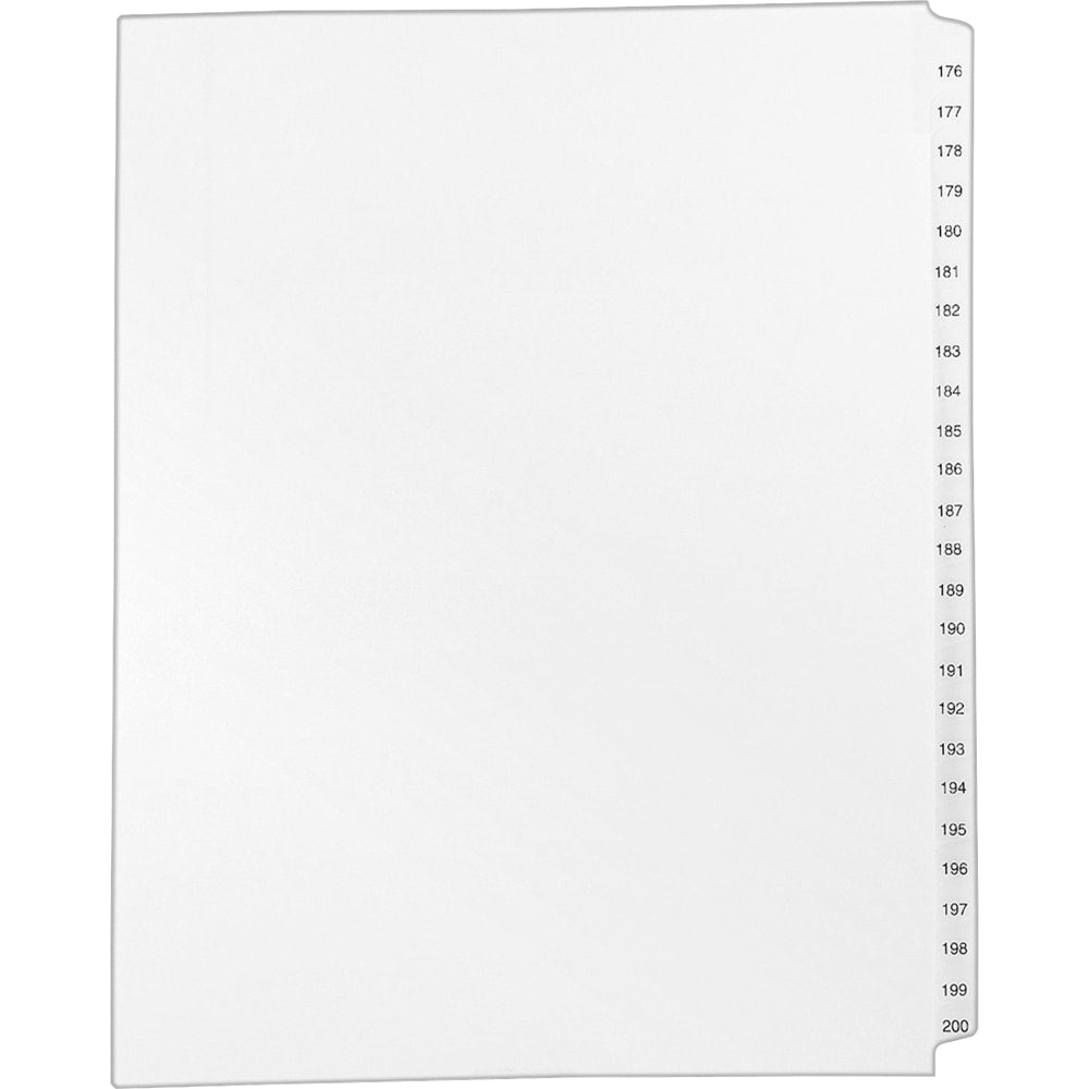 Avery  Standard Collated Legal Dividers, Avery Style, 8 1/2in x 11in, White Dividers/White Tabs, 176-200, Pack Of 25