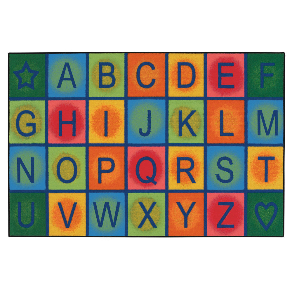 Carpets for Kids KID$Value Rugs Simple Alphabet Blocks Activity Rug, 4ft x 6ft , Blue