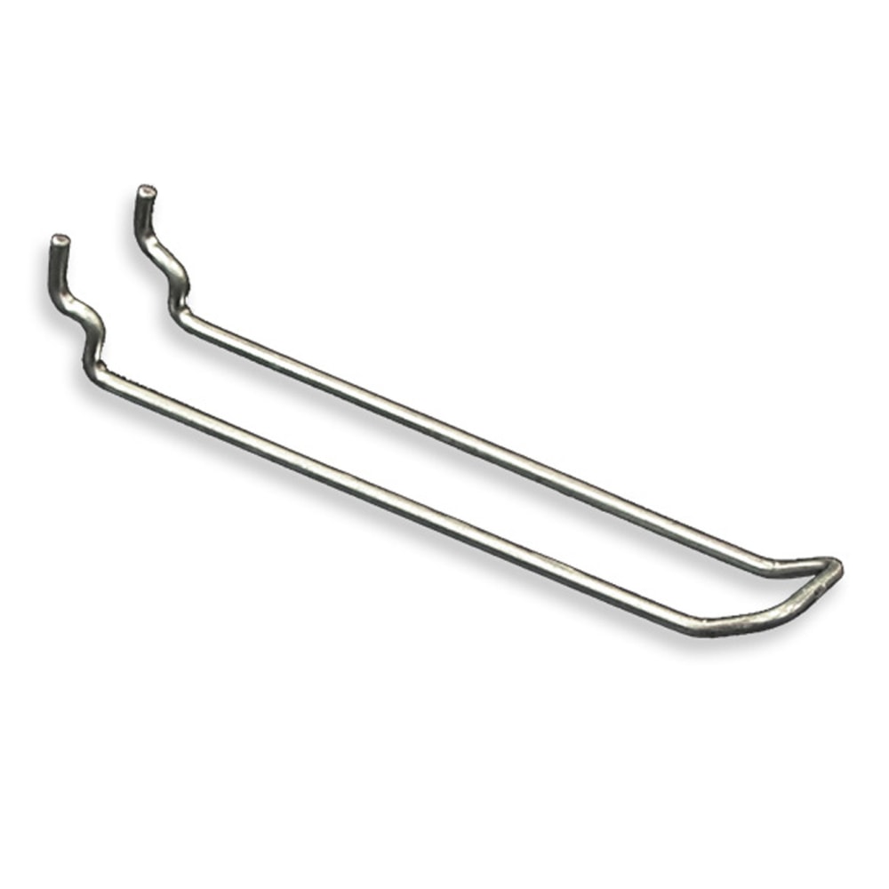 Azar Displays Galvanized Metal Safety Loop Hooks, 6in x 1in, Pack Of 50 Hooks