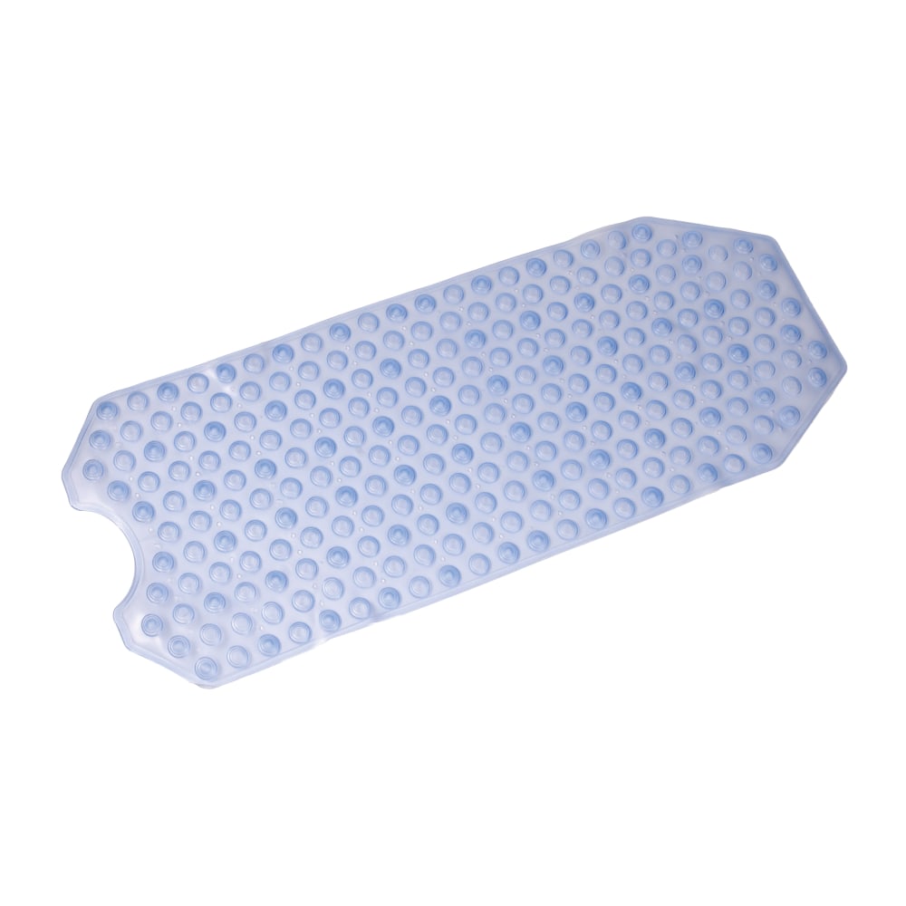 DMI Extra-Long Nonslip Suction Cup Bath And Shower Mat, 16inH x 40inW x 1inD, Blue