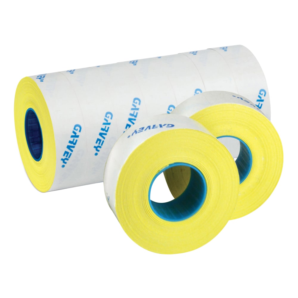 Garvey Price Marking Labels, Fluorescent Yellow, 1,200 Labels Per Roll, Pack Of 9 Rolls