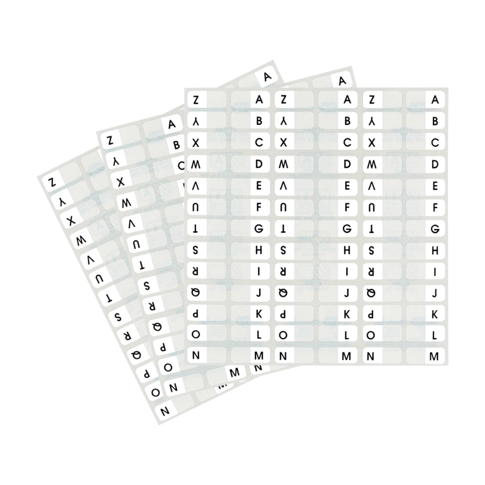 Redi-Tag Permanent Index Tabs, Alphabetical A-Z, Side, White, 4 Sets, Pack Of 104 Tabs