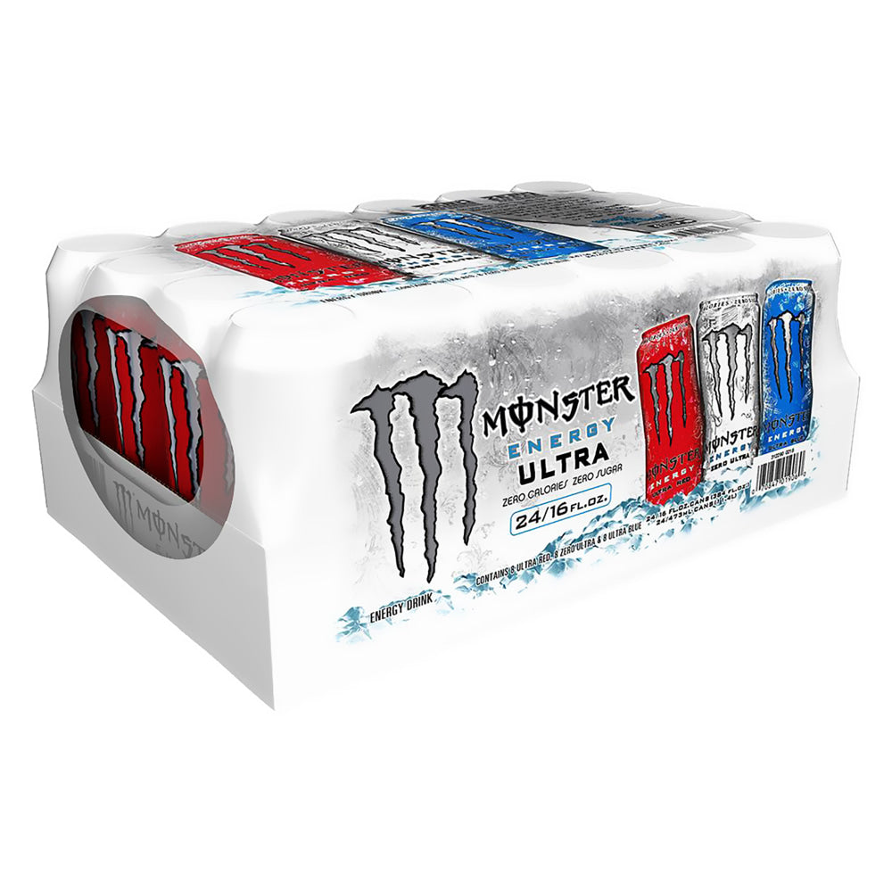 Monster Energy Ultra Variety Pack, 16 Oz, Pack Of 24 Cans