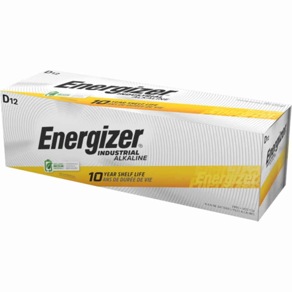 Energizer Industrial Alkaline D Battery Boxes of 12 - For Multipurpose - D - 2050 mAh - 72 / Carton