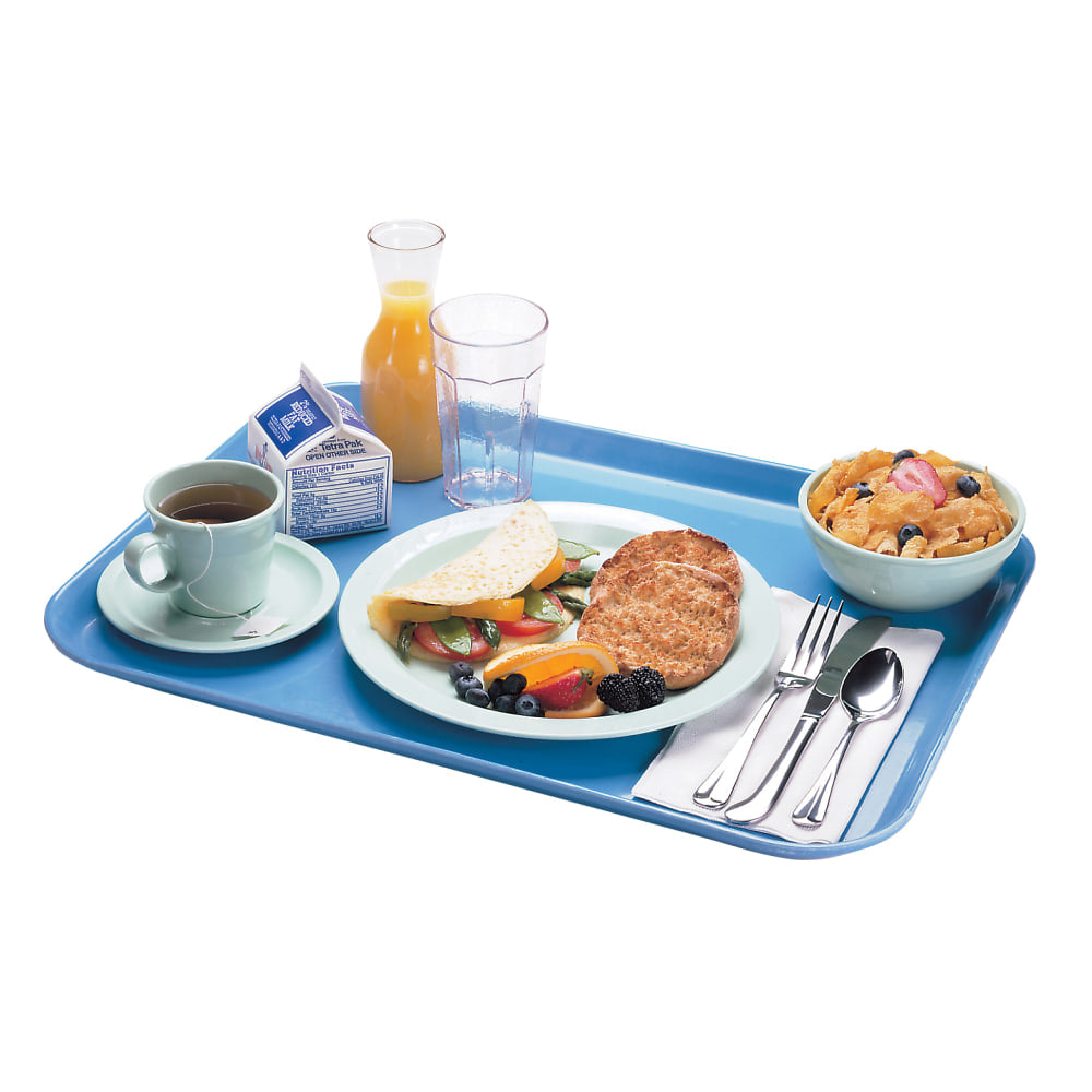 Cambro Camtray Rectangular Serving Trays, 15in x 20-1/4in, Robin Blue, Pack Of 12 Trays