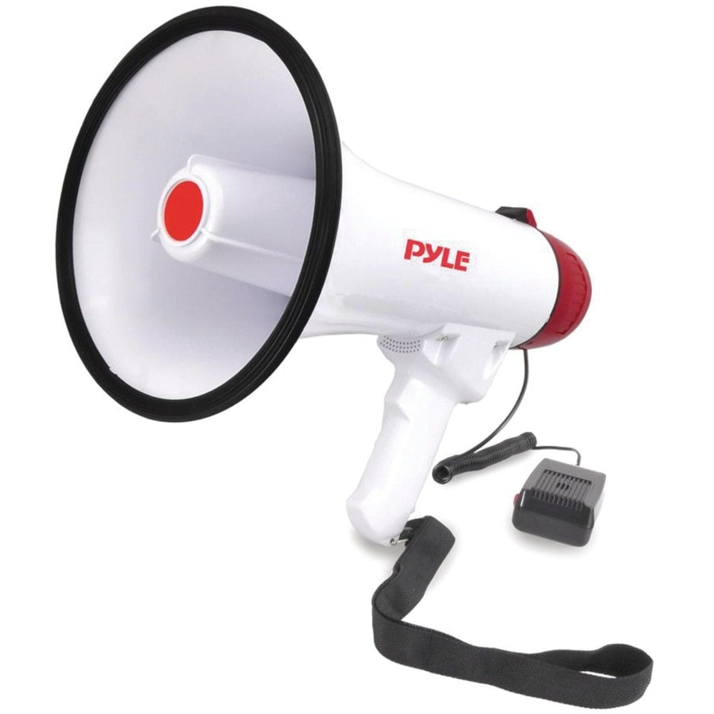 Pyle Professional 40W Megaphone/Bullhorn, 9-1/2inH x 8-1/4inW x 13-1/4inD, White