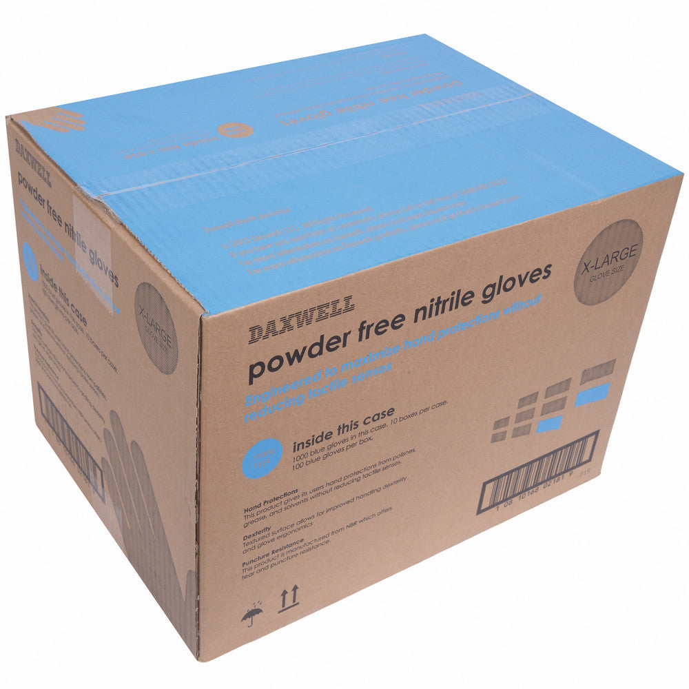 Daxwell Nitrile Gloves, X-Large, 100 Pairs Per Box, Case Of 10 Boxes