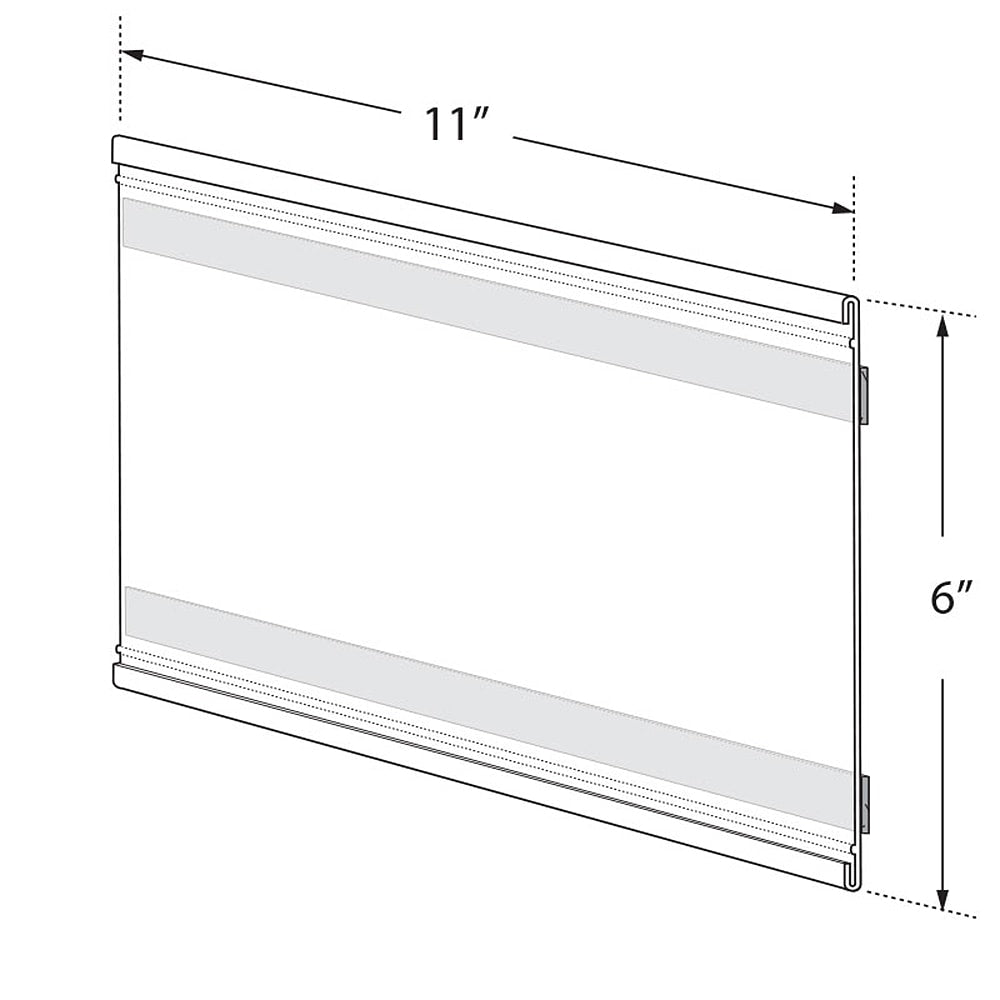 Azar Displays Adhesive-Back Acrylic Nameplate Holders, 6inH x 11inW x 1/4inD, Clear, Pack Of 10 Holders