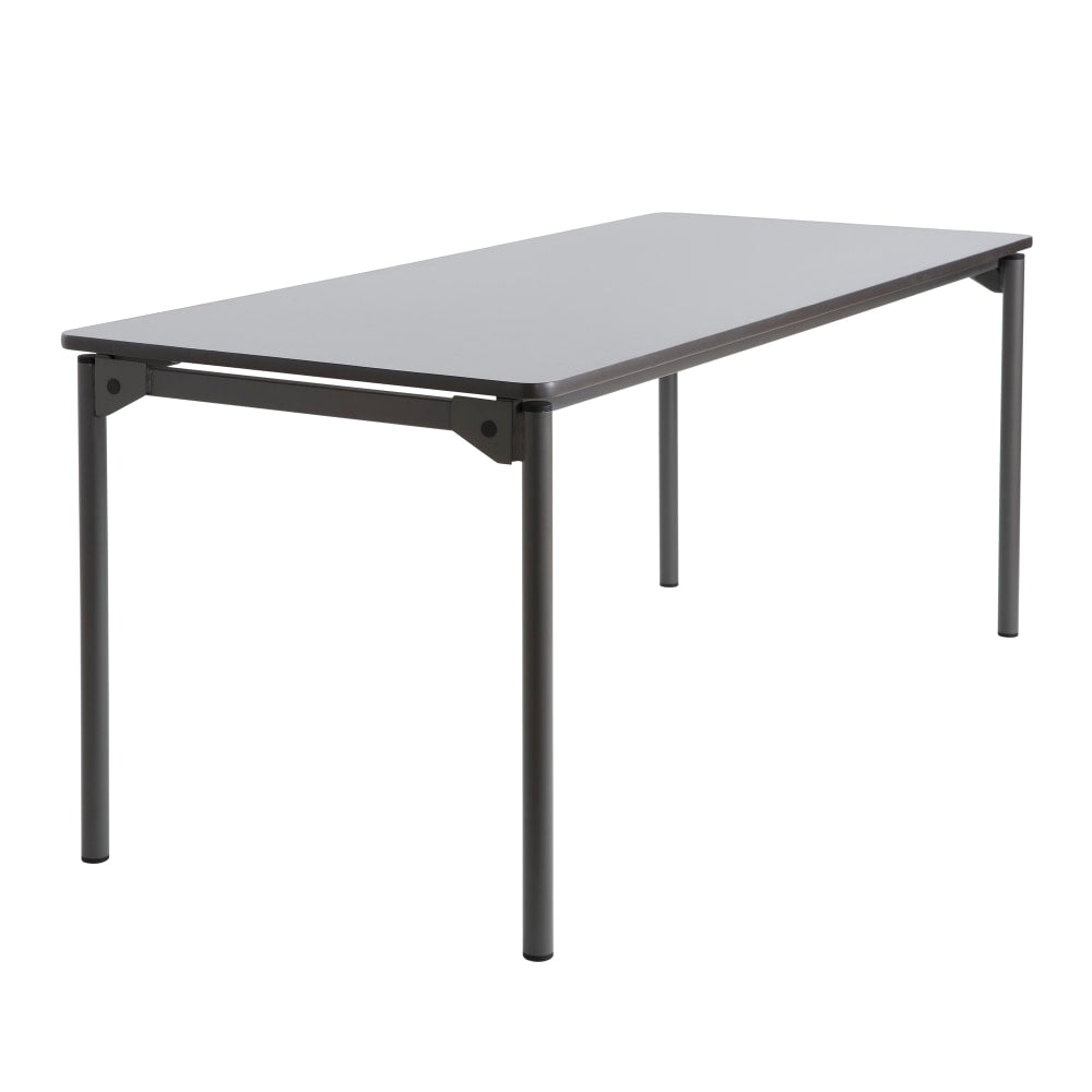 Iceberg Maxx Legroom-Series Wood Folding Table, 30inW x 60inD, Gray/Black