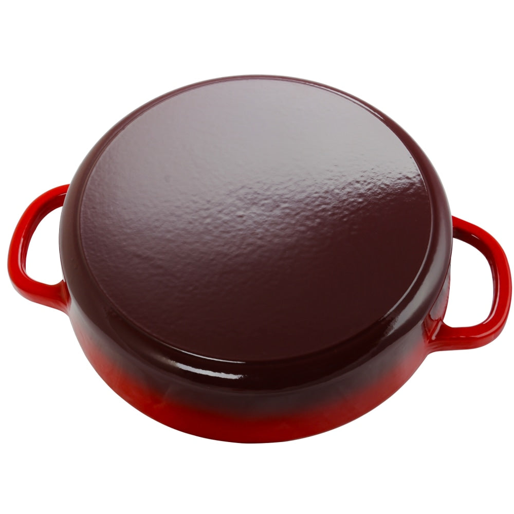 Crock-Pot Artisan Enameled Cast Iron Round Braiser Pan With Lid, 5 Qt, Scarlet Red