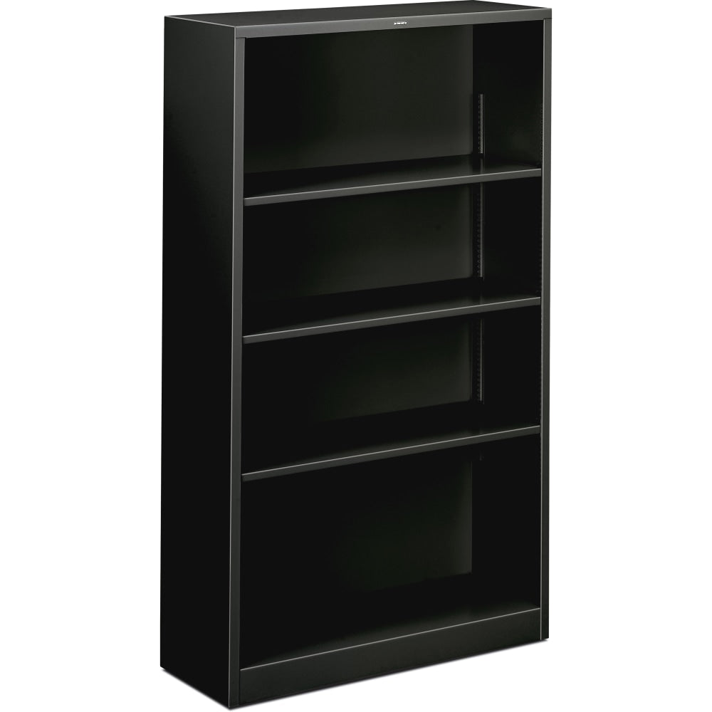 HON Brigade 4 Shelf Transitional Modular Shelving Bookcase,60inH x 34-1/2inW x 12-5/8inD, Black