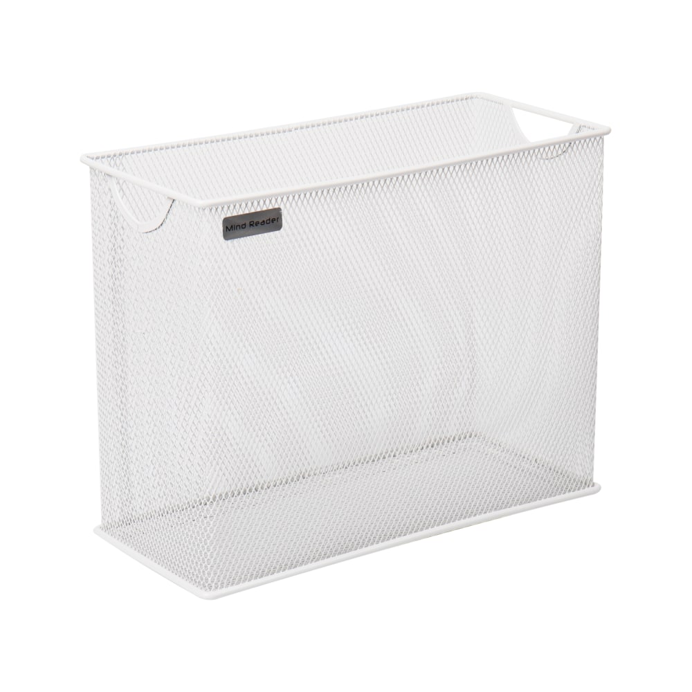 Mind Reader Network Collection Vertical File Storage Basket, 9-3/4inH x 5-1/4inW x 12inD, White