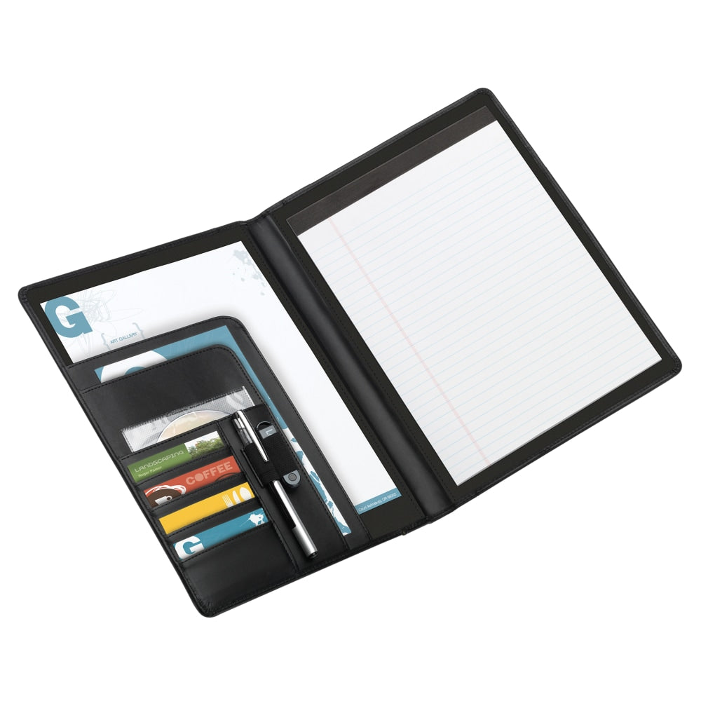 Office Depot Brand Padfolio With Flap Pockets, Black