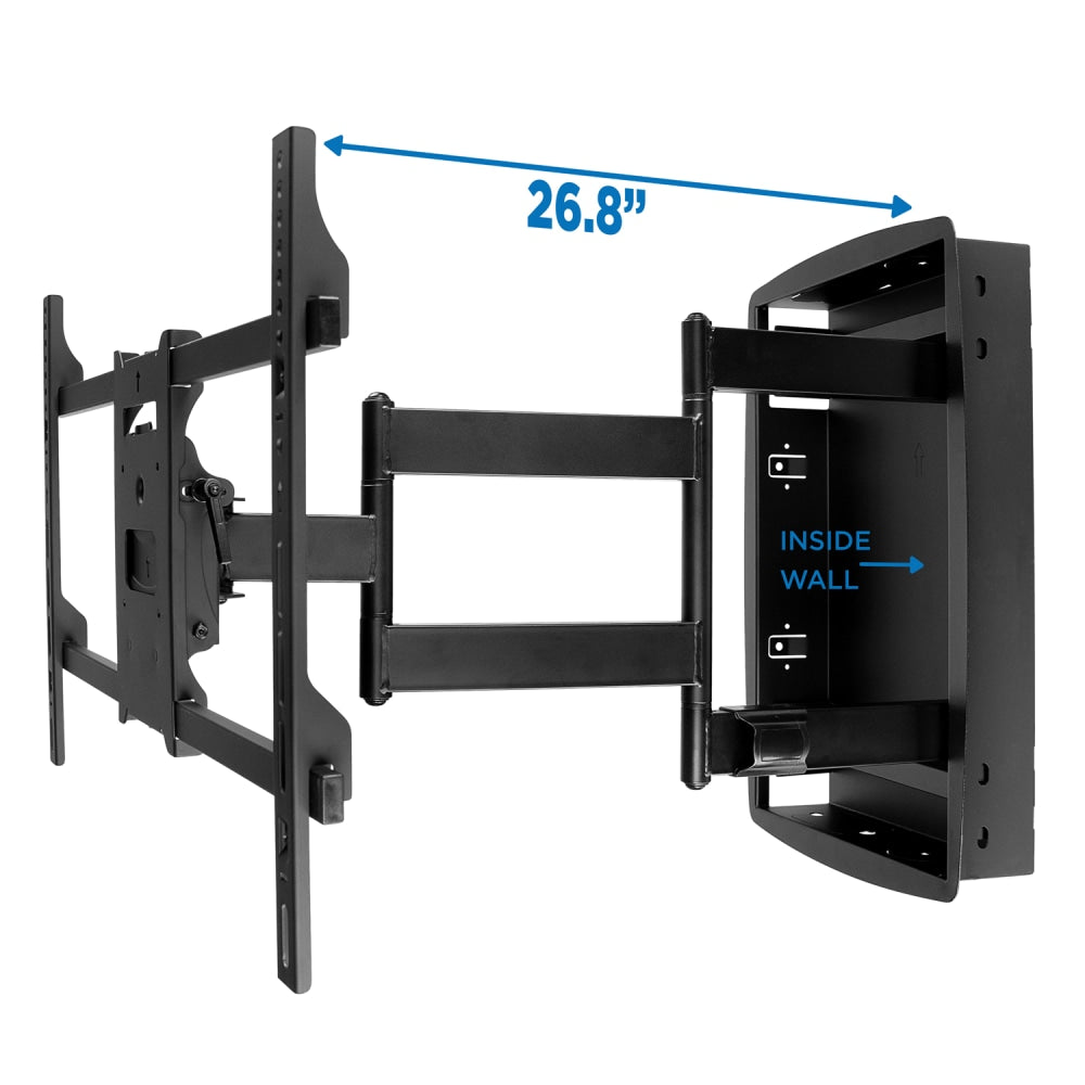 Mount-It! MI-381 Recessed TV Wall Mount, 18inH x 29inW x 5inD, Black