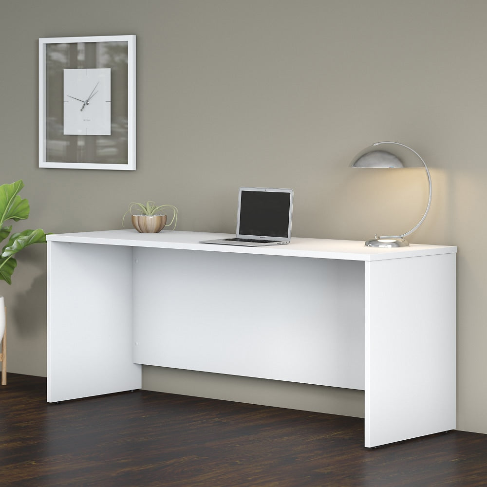 Bush Business Furniture Studio C 72inW Credenza Computer Desk, White, Standard Delivery