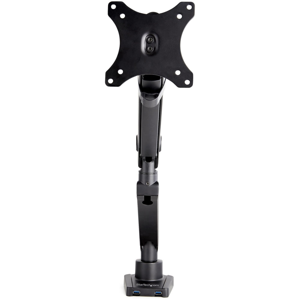 StarTech.com Desk Mount Monitor Arm with 2x USB 3.0 ports - Slim Full Motion Single Monitor VESA Mount up to 34in Display - C-Clamp/Grommet