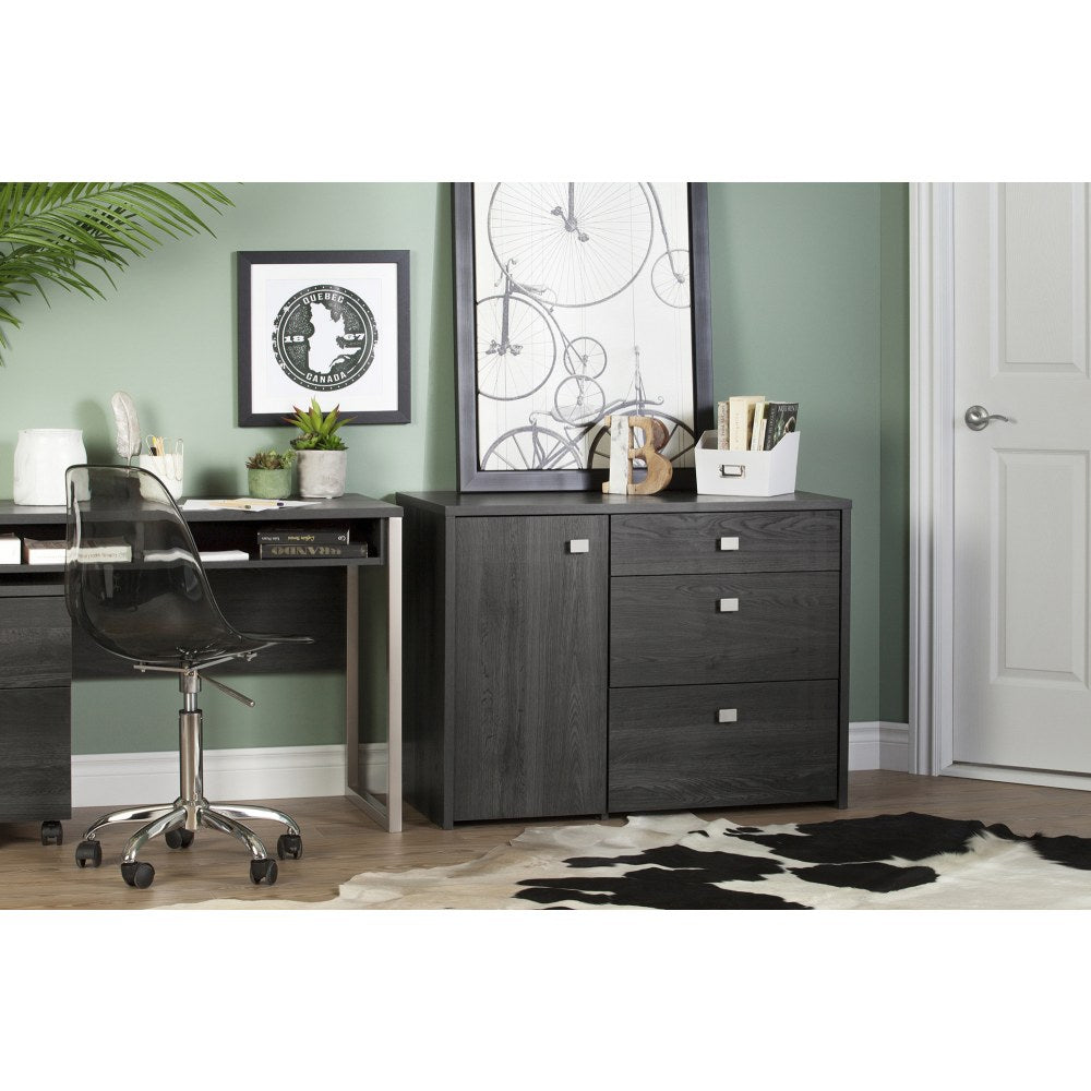 South Shore Interface Storage Unit, 3 Drawers, Gray Oak