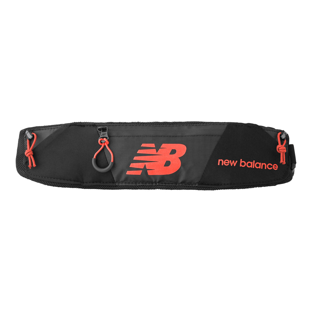 New Balance Running Accessory Belt, 3-3/4in x 17-5/16in, Black/Red