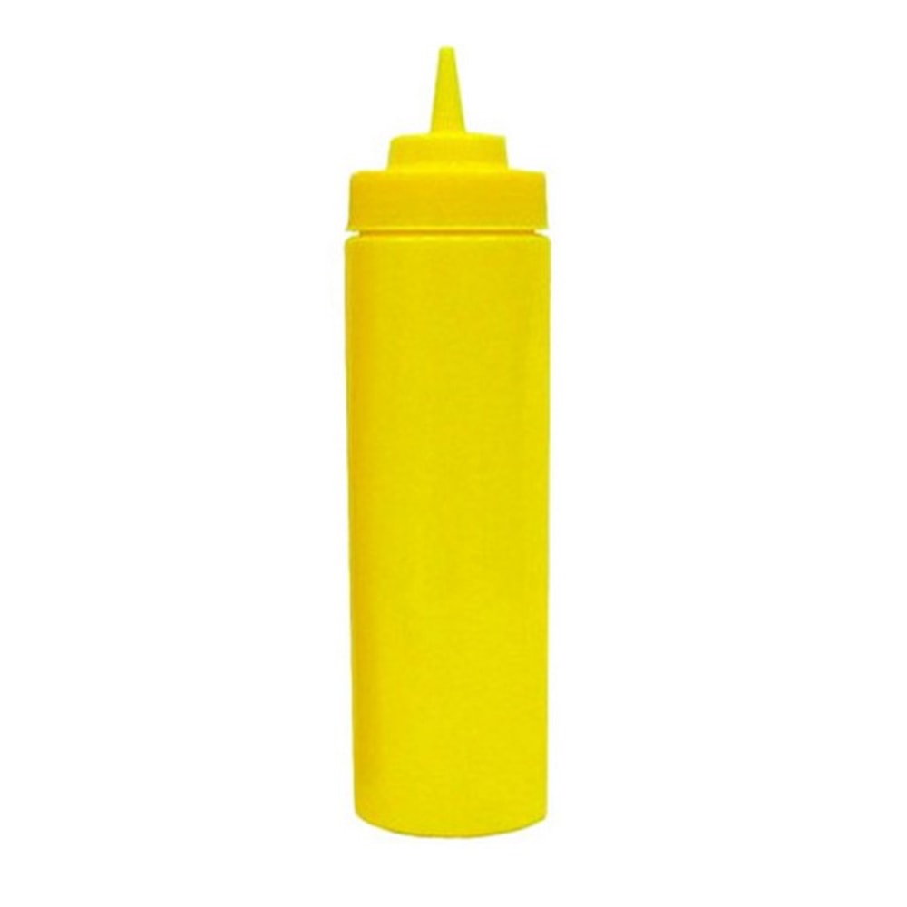 Winco Wide-Mouth Squeeze Bottles, 24 Oz, Yellow, Set Of 6 Bottles