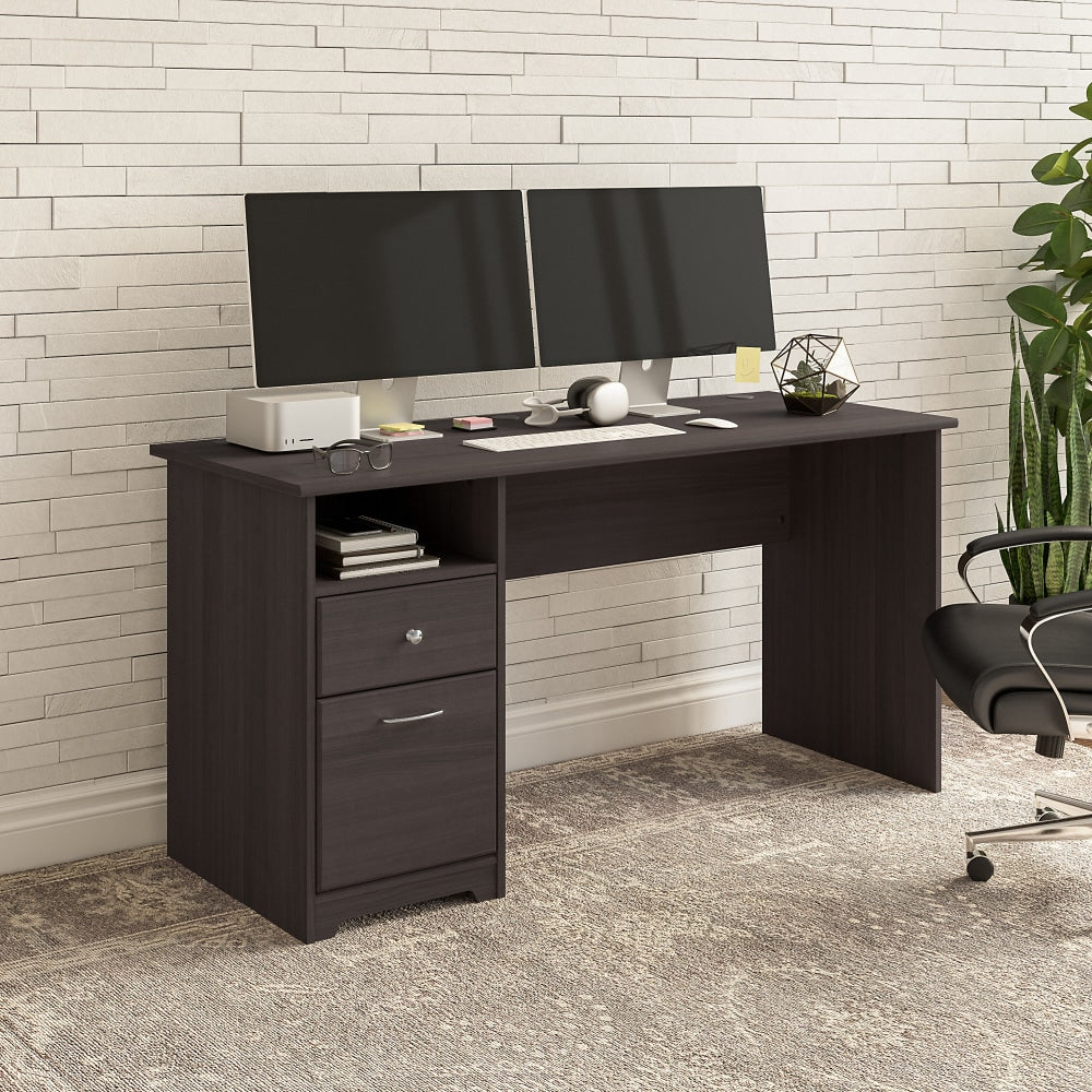 Bush Furniture Cabot 60inW Computer Desk With Drawers, Heather Gray, Standard Delivery