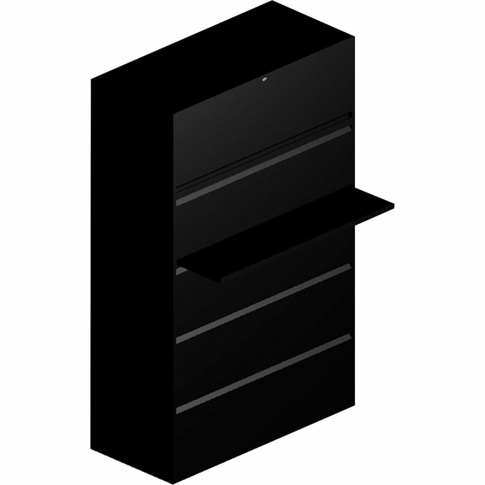 HON 800 42inW x 19-1/4inD Lateral 5-Drawer Full-Pull Locking File Cabinet, Black