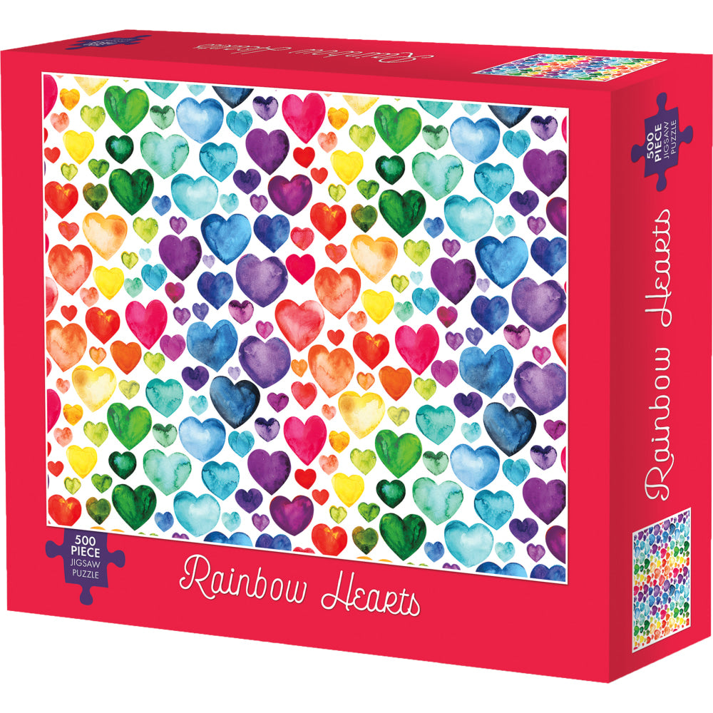 Willow Creek Press 500-Piece Puzzle, Rainbow Hearts