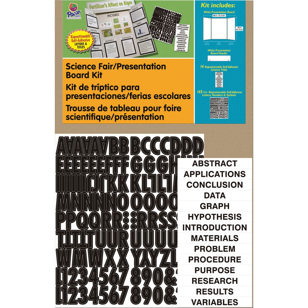 Pacon Science Fair Presentation Board - Science Project - 48in x 36in - 1 Kit - White