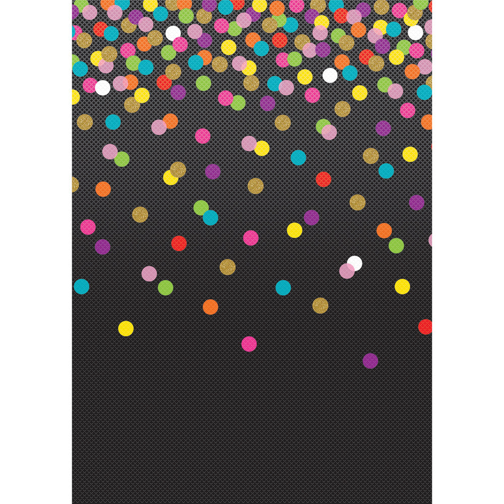 Teacher Created Resources Better Than Paper Bulletin Board Paper, 4ft x 12ft, Colorful Confetti/Black, Pack Of 4 Rolls