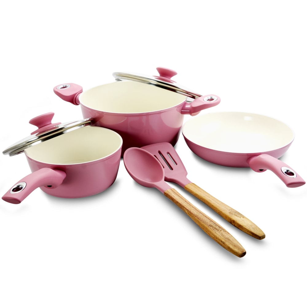 Gibson Home 7-Piece Plaza Cafe Cookware Set, Lavender