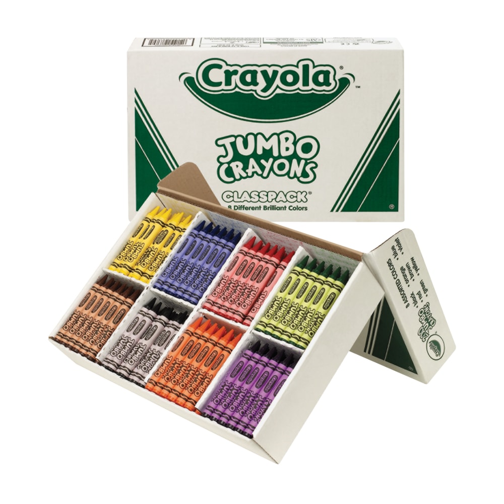 Crayola Jumbo Crayons Classpack, Assorted Colors, Box Of 200 Crayons