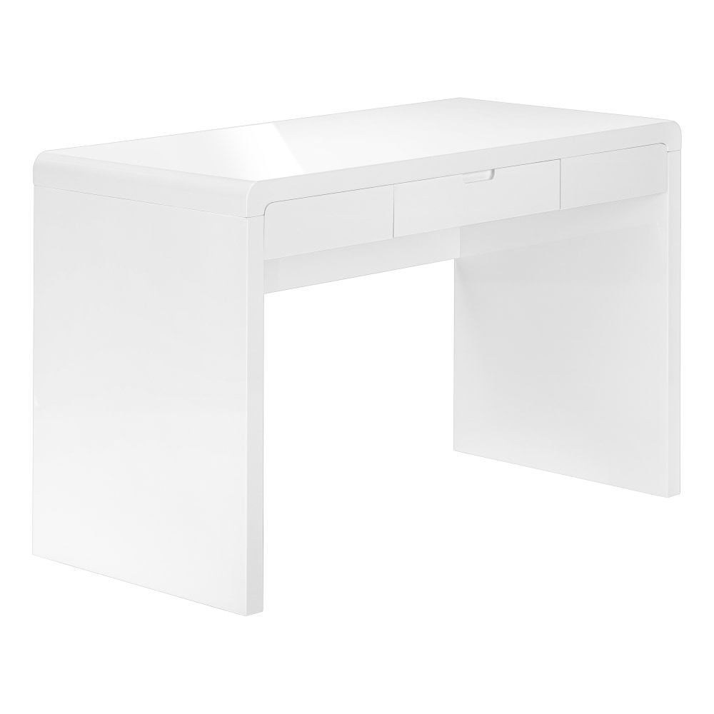 Monarch Specialties Pineda 48inW Computer Desk, Glossy White