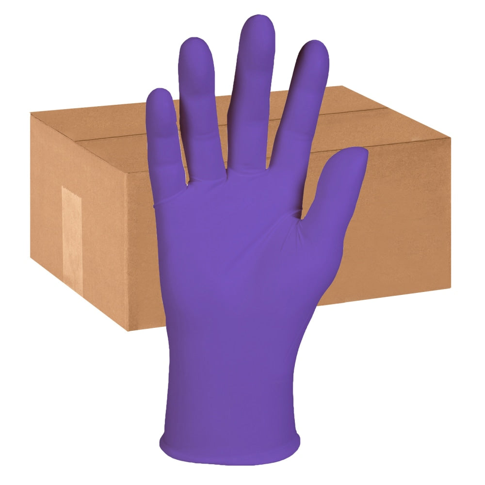 KIMTECH Purple Nitrile Exam Gloves - 9.5in - X-Large Size - Nitrile, Polymer - Purple - Beaded Cuff, Ambidextrous, Textured Fingertip, Powder-free, Durable, Latex-free - For Chemotherapy, Security - 900 / Carton - 6 mil Thickness