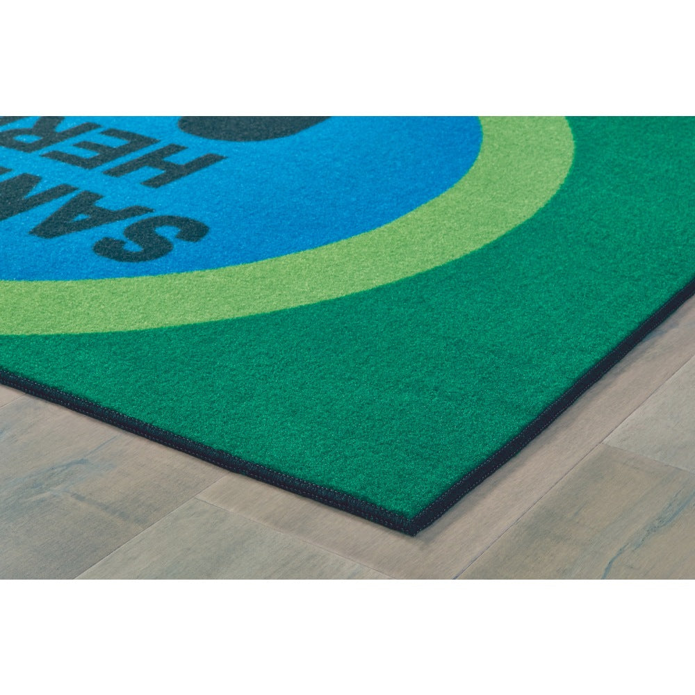 Carpets for Kids KID$Value Rugs Sanitize Here Dot Activity Rug, 3ft x 4 1/2ft , Blue