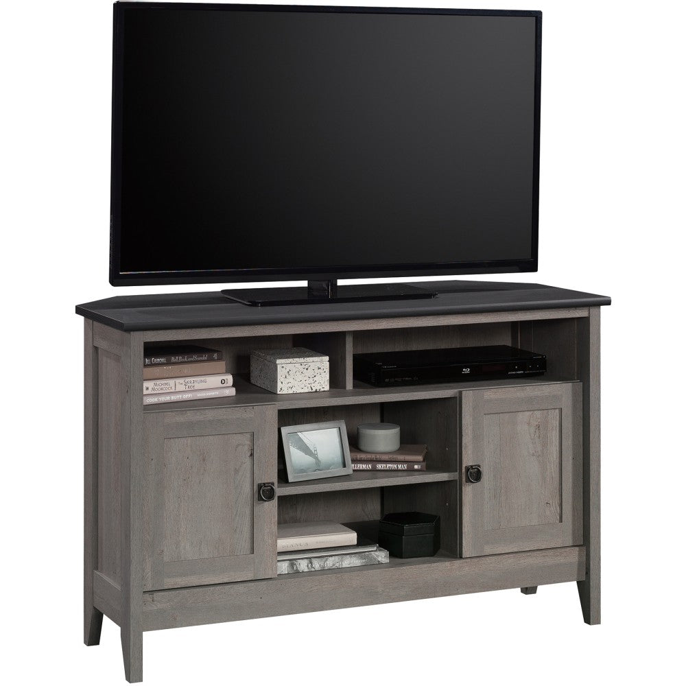 Sauder August Hill Corner Entertainment Stand, 30-1/8inH x 47inW x 19-1/2inD, Mystic Oak/Raven Oak