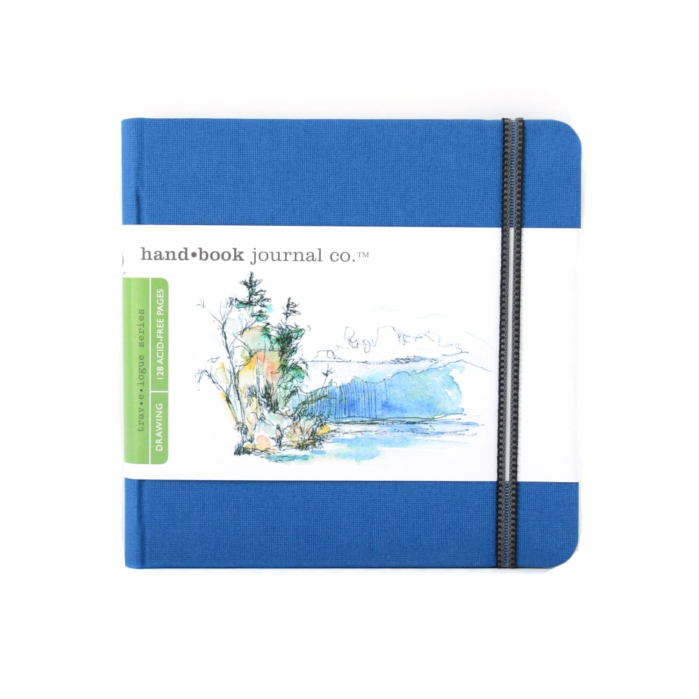 Hand Book Journal Co. Travelogue Drawing Journals, Square, 5 1/2in x 5 1/2in, 128 Pages, Ultramarine Blue, Pack Of 2