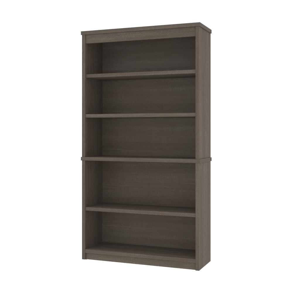 Bestar Universel 66inH 5-Shelf Bookcase, Bark Gray