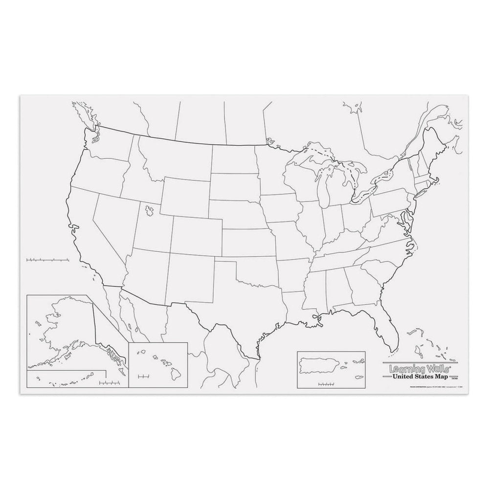 Pacon Learning Walls United States Map, 48in x 72in