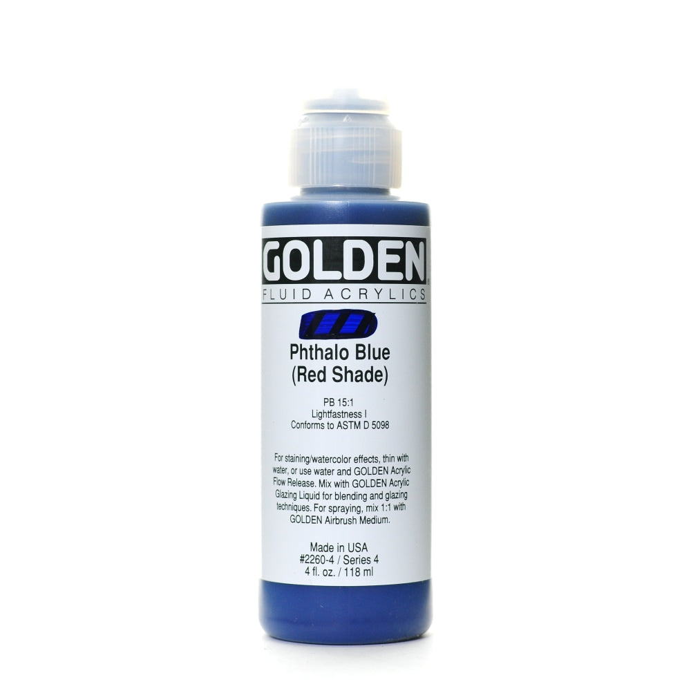 Golden Fluid Acrylic Paint, 4 Oz, Phthalo Blue/Red Shade