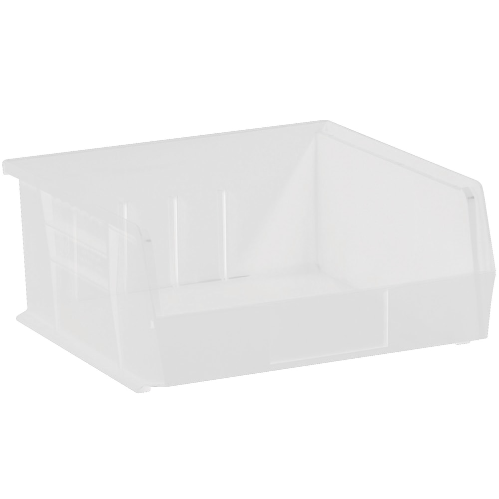 Partners Brand Plastic Stack & Hang Bin Storage Boxes, Small Size, 5in x 11in x 10 7/8in, Clear, Case Of 6