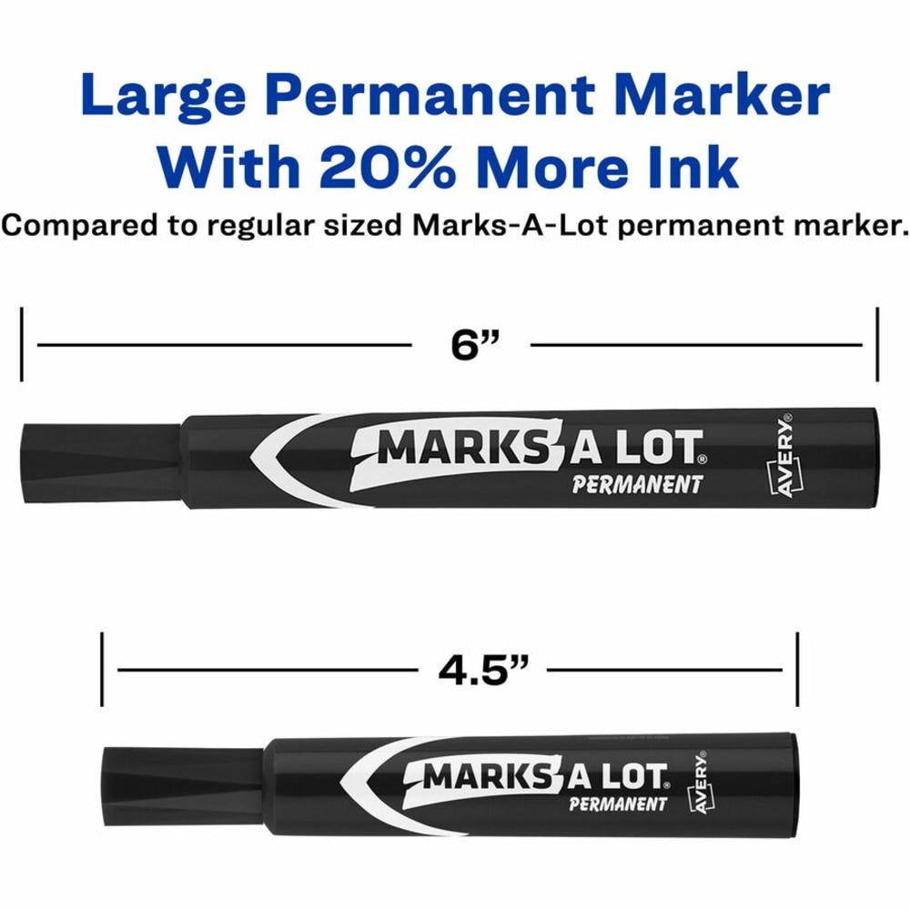 Avery Large Desk-Style Permanent Markers, Chisel Point, 4.76 mm, Brown, Pack Of 12