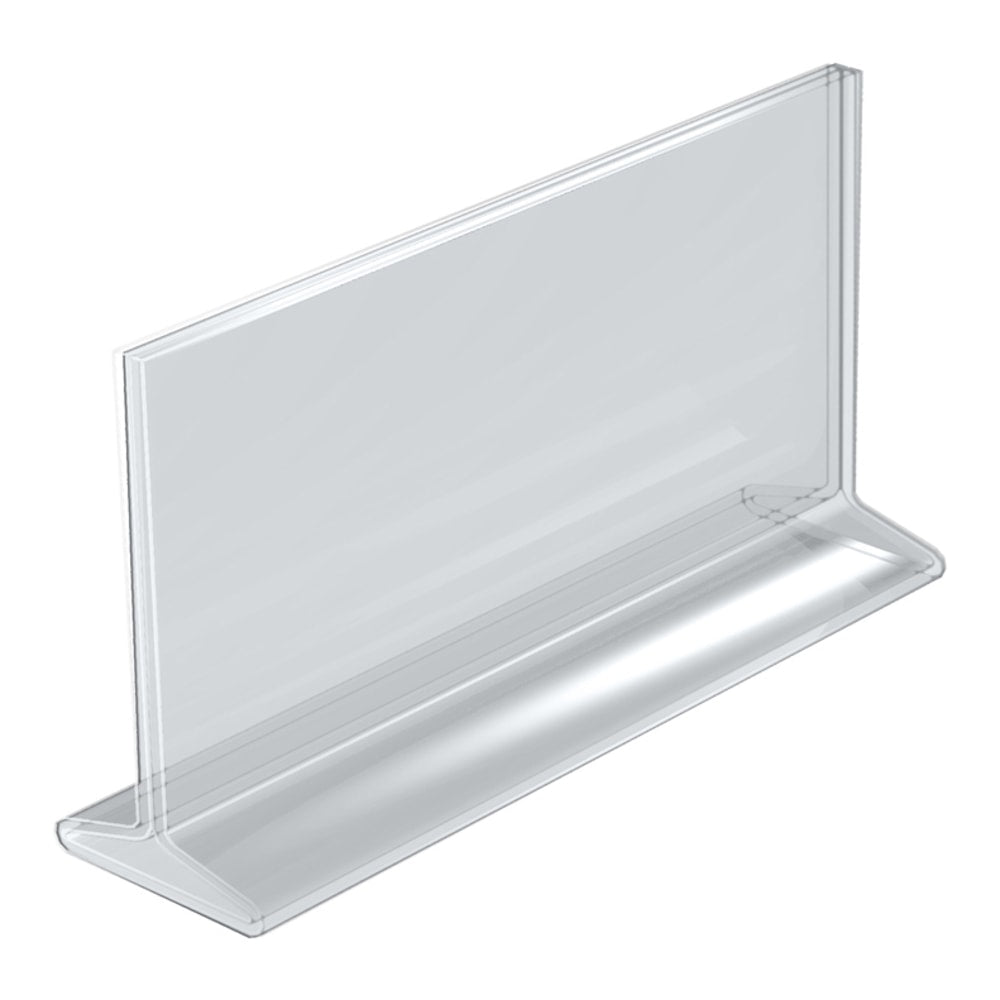 Azar Displays Acrylic Horizontal 2-Sided Sign Holders, 5-1/2inH x 8-1/2inW x 3inD, Clear, Pack Of 10 Holders