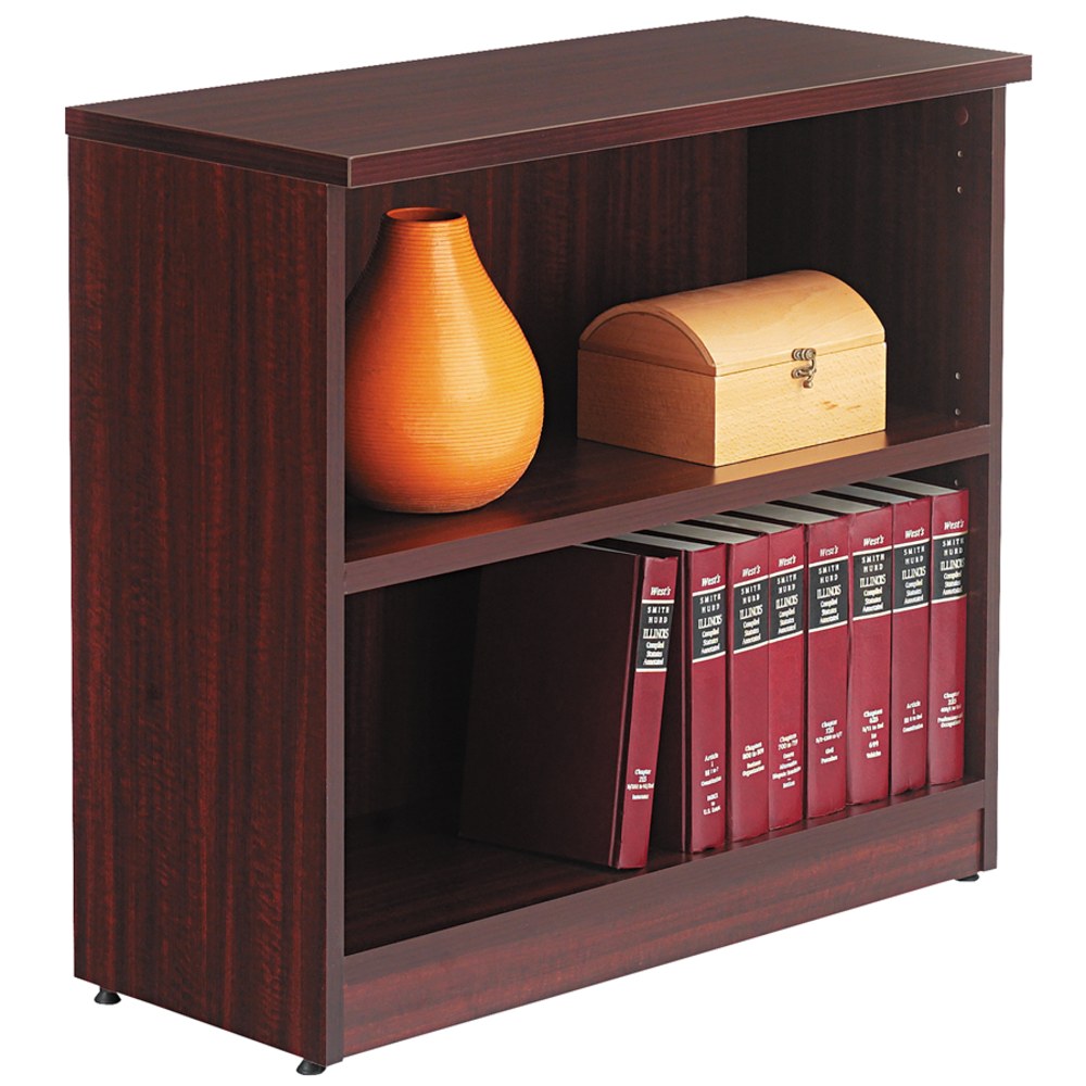 Alera Valencia 30inH 2-Shelf Bookcase/Storage Cabinet, Mahogany