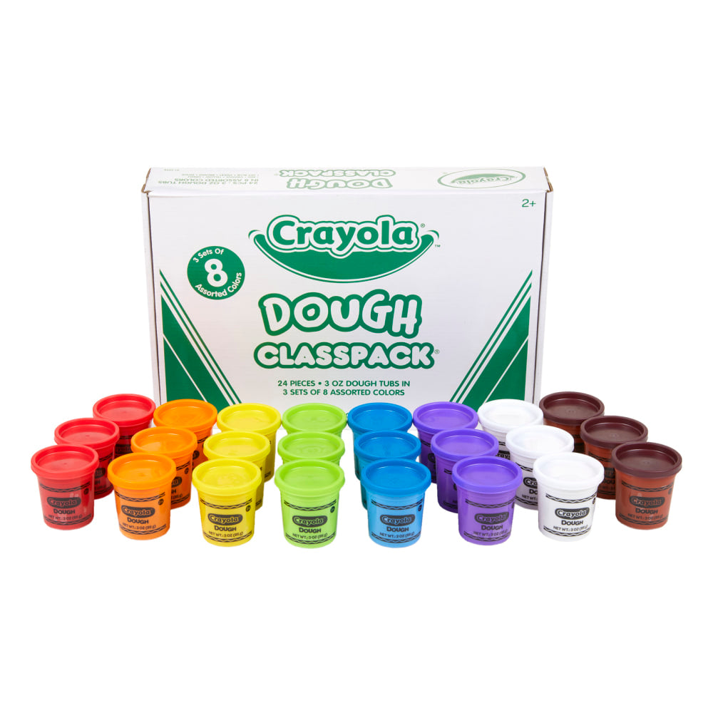 Crayola Modeling Dough, 3 Oz, Assorted Colors, Pack Of 24 Tubs