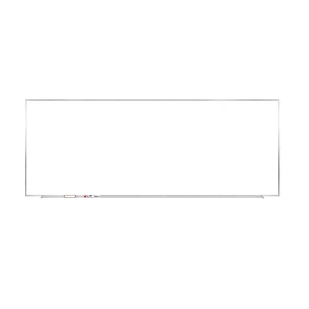 Ghent Magnetic Porcelain Dry-Erase Whiteboard, 48in x 144in, Aluminum Frame With Silver Finish