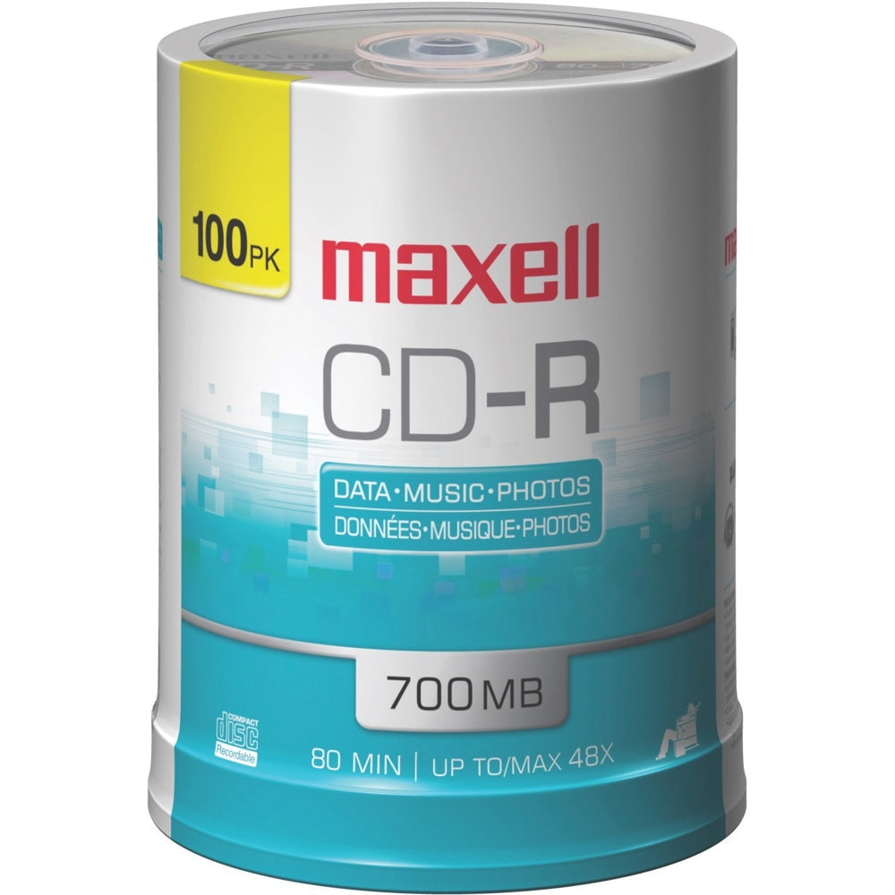 Maxell CD-R Media Spindle, 700MB/80 Minutes, Pack Of 100